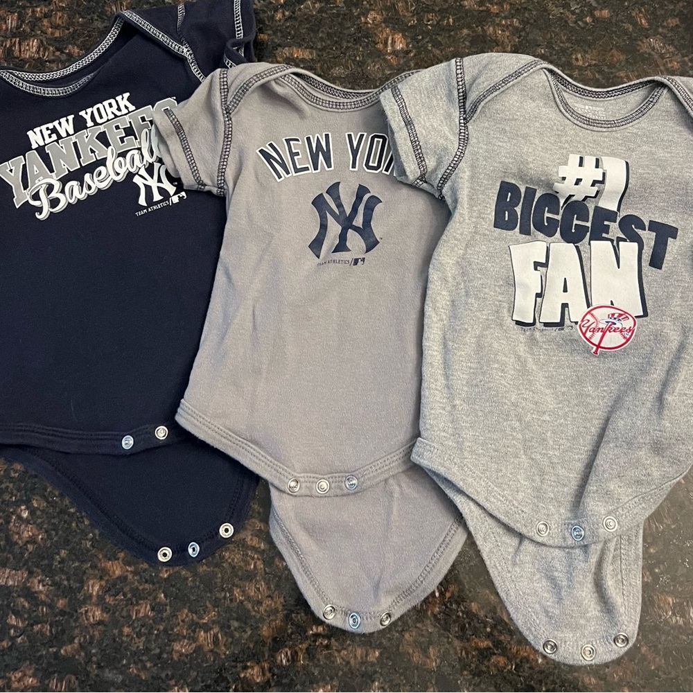 New York Yankees Baby Onesies - Set of 3